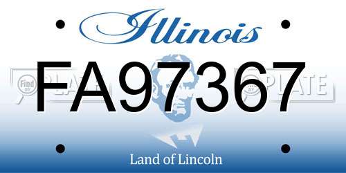 FA97367 Illinois License Plate