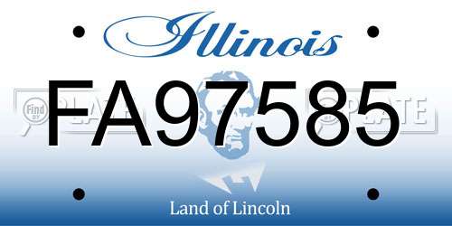 FA97585 Illinois License Plate