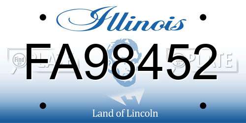 FA98452 Illinois License Plate