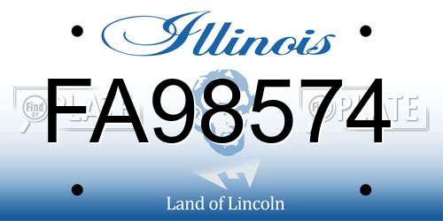 FA98574 Illinois License Plate