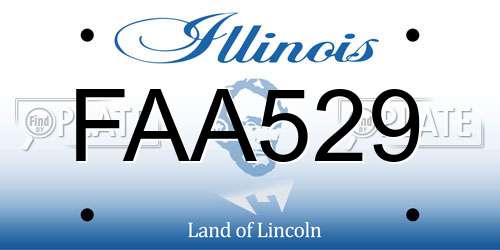 FAA529 Illinois License Plate