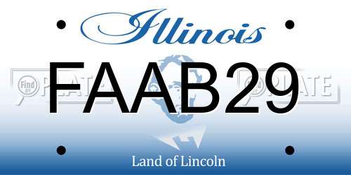 FAAB29 Illinois License Plate