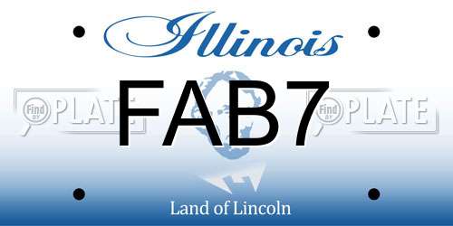 FAB7 Illinois License Plate