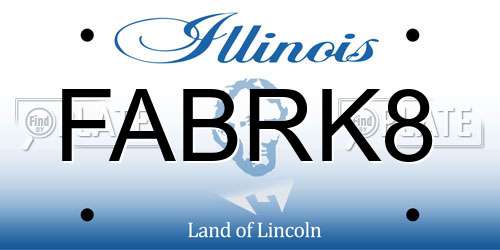FABRK8 Illinois License Plate