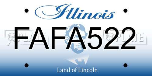 FAFA522 Illinois License Plate