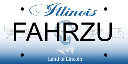 FAHRZU Illinois License Plate