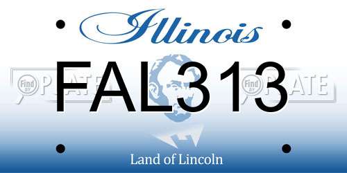 FAL313 Illinois License Plate