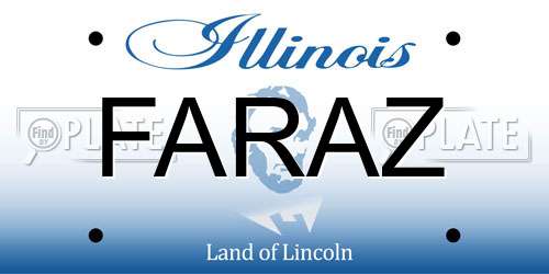 FARAZ Illinois License Plate