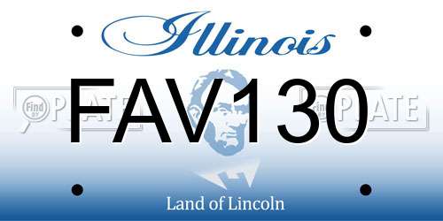 FAV130 Illinois License Plate