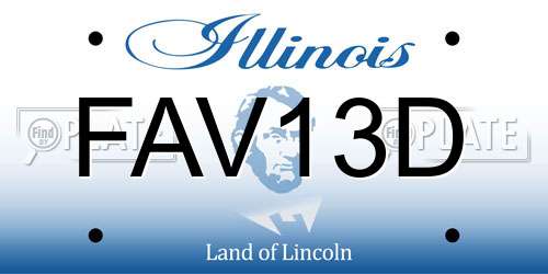 FAV13D Illinois License Plate