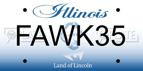 FAWK35 Illinois License Plate