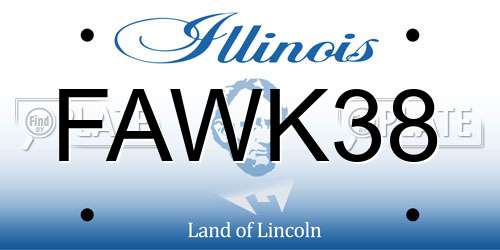 FAWK38 Illinois License Plate
