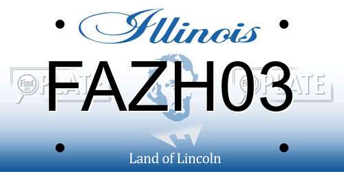 FAZH03 Illinois License Plate