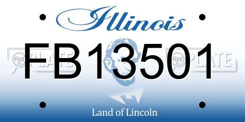 FB13501 Illinois License Plate