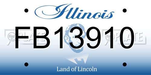 FB13910 Illinois License Plate