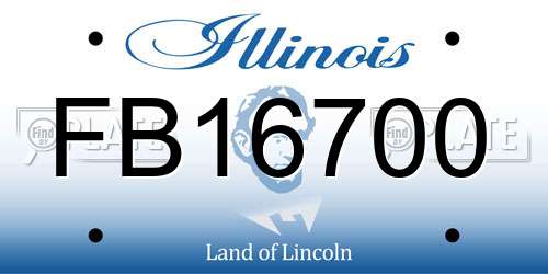 FB16700 Illinois License Plate