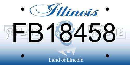 FB18458 Illinois License Plate