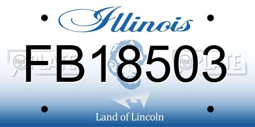 FB18503 Illinois License Plate