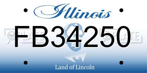 FB34250 Illinois License Plate