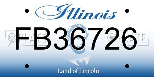 FB36726 Illinois License Plate