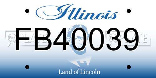 FB40039 Illinois License Plate