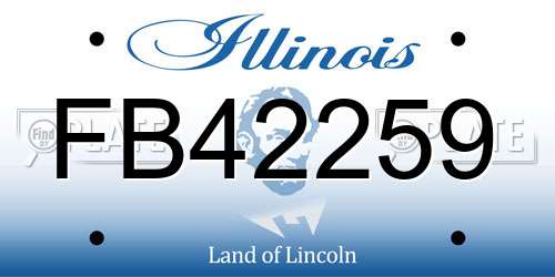 FB42259 Illinois License Plate