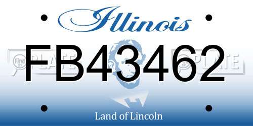 FB43462 Illinois License Plate