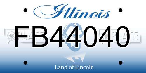 FB44040 Illinois License Plate