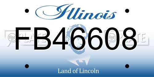 FB46608 Illinois License Plate