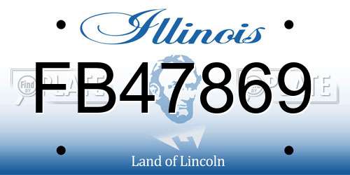 FB47869 Illinois License Plate