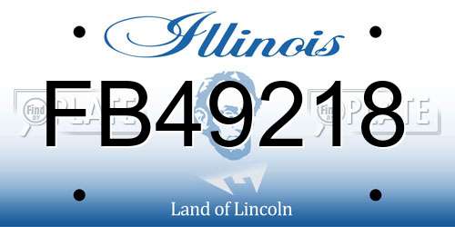 FB49218 Illinois License Plate
