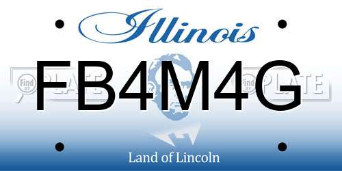FB4M4G Illinois License Plate