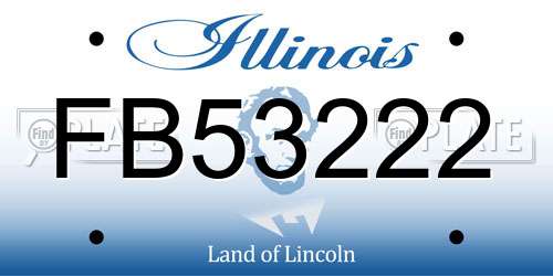 FB53222 Illinois License Plate