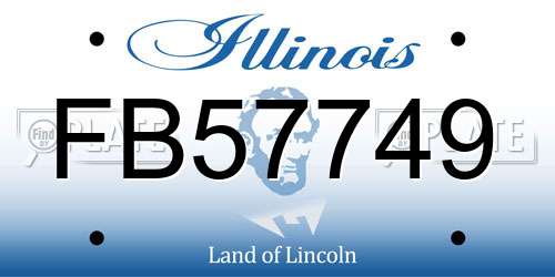 FB57749 Illinois License Plate
