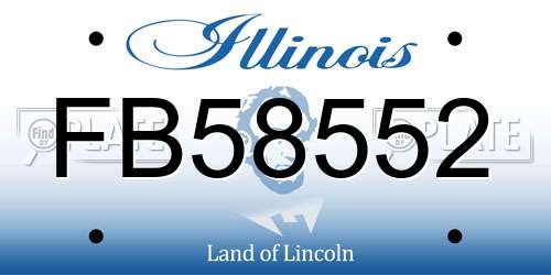 FB58552 Illinois License Plate