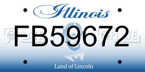 FB59672 Illinois License Plate
