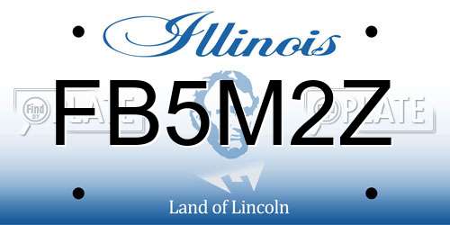 FB5M2Z Illinois License Plate