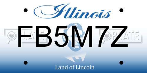 FB5M7Z Illinois License Plate