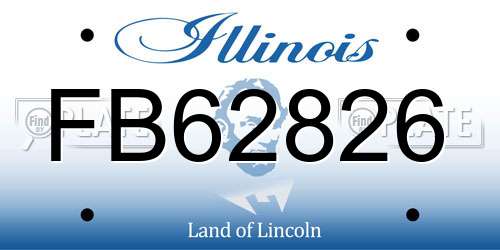 FB62826 Illinois License Plate