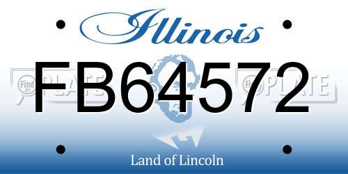 FB64572 Illinois License Plate