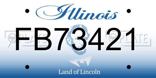 FB73421 Illinois License Plate