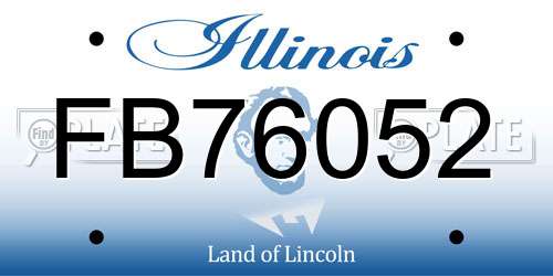 FB76052 Illinois License Plate