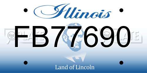FB77690 Illinois License Plate