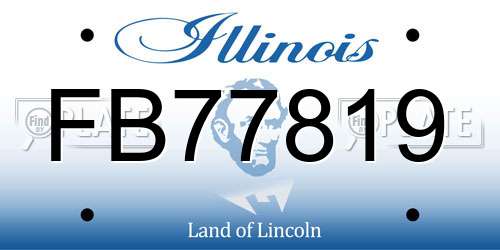 FB77819 Illinois License Plate