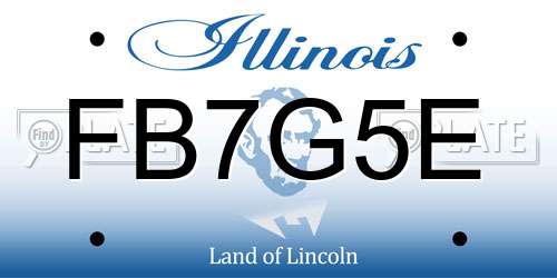 FB7G5E Illinois License Plate
