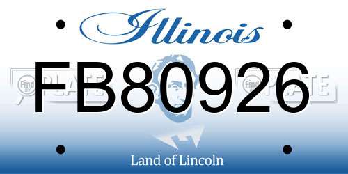 FB80926 Illinois License Plate