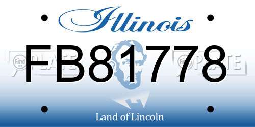 FB81778 Illinois License Plate