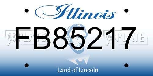 FB85217 Illinois License Plate