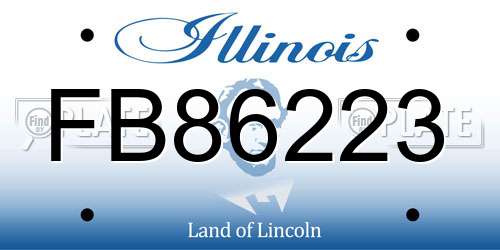 FB86223 Illinois License Plate