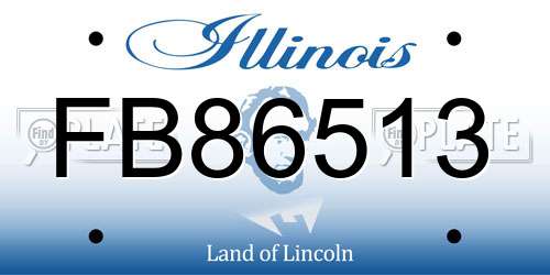 FB86513 Illinois License Plate